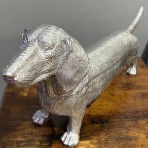 Dachshund Doxie Dog Figure Decorative Decor Secret Bowl trinket Box Tray